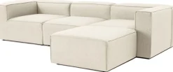 Canapé d'angle en tissu écru 185x296x66cm Fora - Home Design