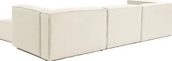 Canapé d'angle en tissu écru 185x296x66cm Fora - Home Design