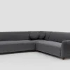 Canapé d'angle en tissu gris foncé 280x93x86cm Eddy - Home Design