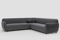 Canapé d'angle en tissu gris foncé 280x93x86cm Eddy - Home Design