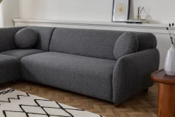 Canapé d'angle en tissu gris foncé 280x93x86cm Eddy - Home Design