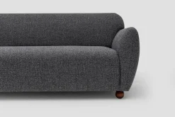 Canapé d'angle en tissu gris foncé 280x93x86cm Eddy - Home Design
