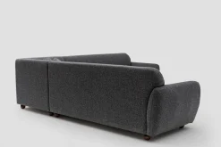 Canapé d'angle en tissu gris foncé 280x93x86cm Eddy - Home Design