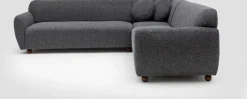 Canapé d'angle en tissu gris foncé 280x93x86cm Eddy - Home Design