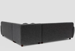 Canapé d'angle en tissu gris foncé 280x93x86cm Eddy - Home Design