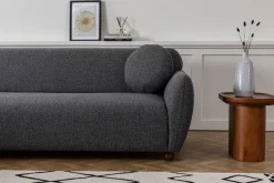 Canapé d'angle en tissu gris foncé 280x93x86cm Eddy - Home Design