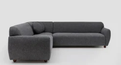 Canapé d'angle en tissu gris foncé 280x93x86cm Eddy - Home Design