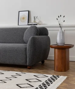 Canapé d'angle en tissu gris foncé 280x93x86cm Eddy - Home Design