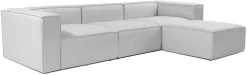Canapé d'angle en tissu gris 185x296x66cm Fora - Home Design