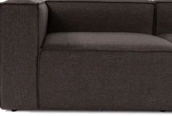 Canapé d'angle en tissu marron 185x296x66cm Fora - Home Design