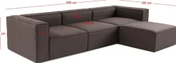 Canapé d'angle en tissu marron 185x296x66cm Fora - Home Design