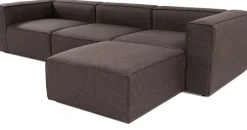 Canapé d'angle en tissu marron 185x296x66cm Fora - Home Design