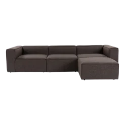 Canapé d'angle en tissu marron 185x296x66cm Fora - Home Design