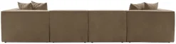 Canapé d'angle en tissu marron 350x190x65cm Sora - home Design