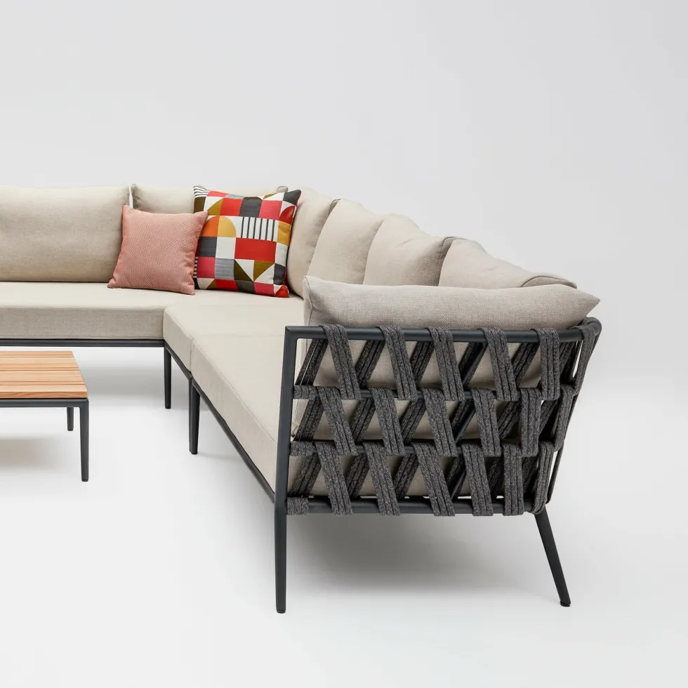 Canapé d'angle gauche avec coussin gris lave Leo modular - Vincent Sheppard