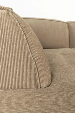 Canapé d'angle gauche en polyester côtelé caramel 308x188cm Fat Freddy - Zuiver