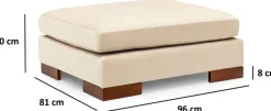 Canapé d'angle gauche en tissu beige avec pouf 193x313x97cm Tulip corner - Home Design