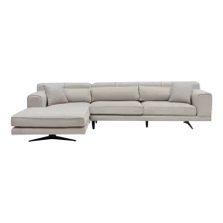 Canapé d'angle gauche en tissu beige 308x100x78cm Jivago - Home Design