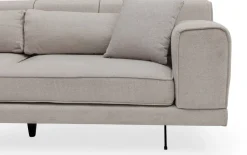 Canapé d'angle gauche en tissu beige 308x100x78cm Jivago - Home Design