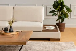 Canapé d'angle gauche en tissu beige 193x313x97cm Tulip corner - Home Design
