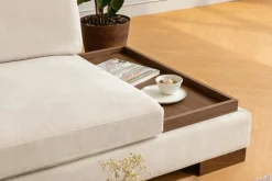 Canapé d'angle gauche en tissu beige 193x313x97cm Tulip corner - Home Design