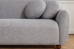 Canapé d'angle gauche en tissu gris chiné 273x93x86cm Eddy - Home Design