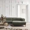 Canapé d'angle 3 unités avec méridienne tissu monza bouclé vert sea et noyer huilé Cosy - Bolia
