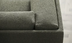 Canapé d'angle 3 unités avec méridienne tissu monza bouclé vert sea et noyer huilé Cosy - Bolia