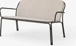 Canapé de jardin avec dossier et accoudoirs en acier noir chaud Thorvald SC110 - &tradition