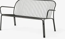 Canapé de jardin avec dossier et accoudoirs en acier noir chaud Thorvald SC110 - &tradition