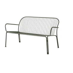Canapé de jardin avec dossier et accoudoirs en acier vert bronze Thorvald SC110 - &tradition