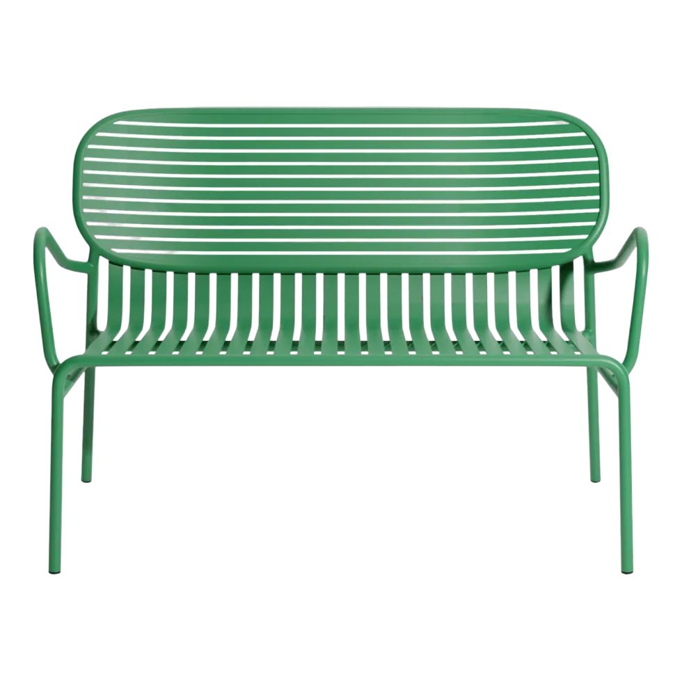 Canapé de jardin en aluminium vert menthe deux places Week end - Petite friture