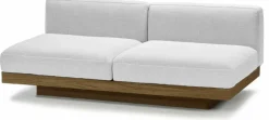 Canapé deux places en bois cognac et coussins blancs 193 x 115 x 72 cm Rudolph - Serax