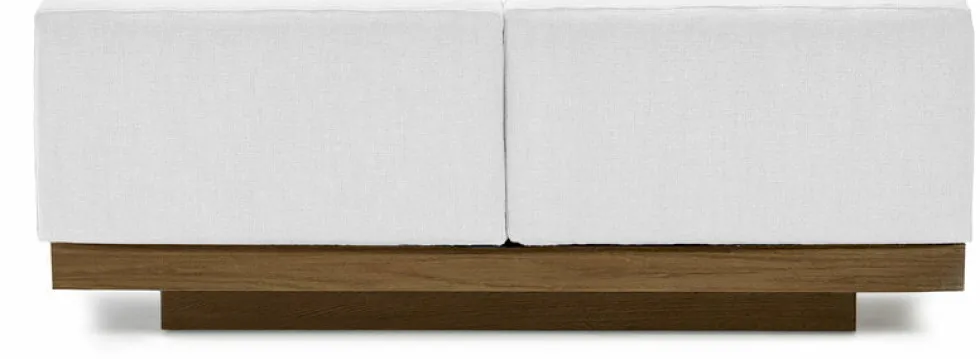 Canapé deux places en bois cognac et coussins blancs 193 x 115 x 72 cm Rudolph - Serax