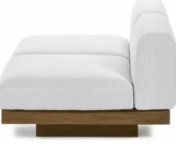 Canapé deux places en bois cognac et coussins blancs 193 x 115 x 72 cm Rudolph - Serax