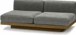 Canapé deux places en bois cognac et coussins fumée 193 x 115 x 72 cm Rudolph - Serax