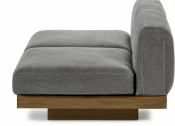 Canapé deux places en bois cognac et coussins fumée 193 x 115 x 72 cm Rudolph - Serax