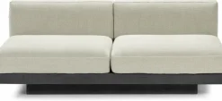 Canapé deux places en bois noir et coussins beige 193 x 115 x 72 cm Rudolph - Serax