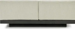 Canapé deux places en bois noir et coussins beige 193 x 115 x 72 cm Rudolph - Serax