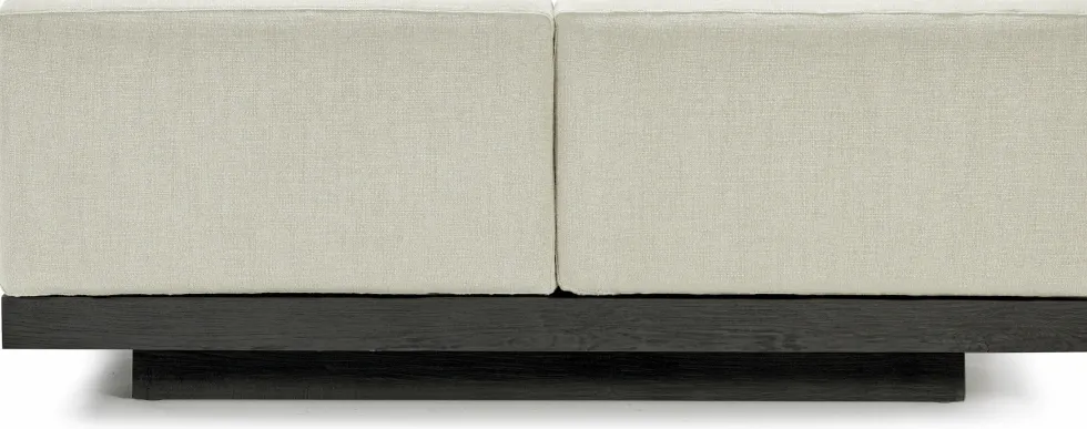Canapé deux places en bois noir et coussins beige 193 x 115 x 72 cm Rudolph - Serax