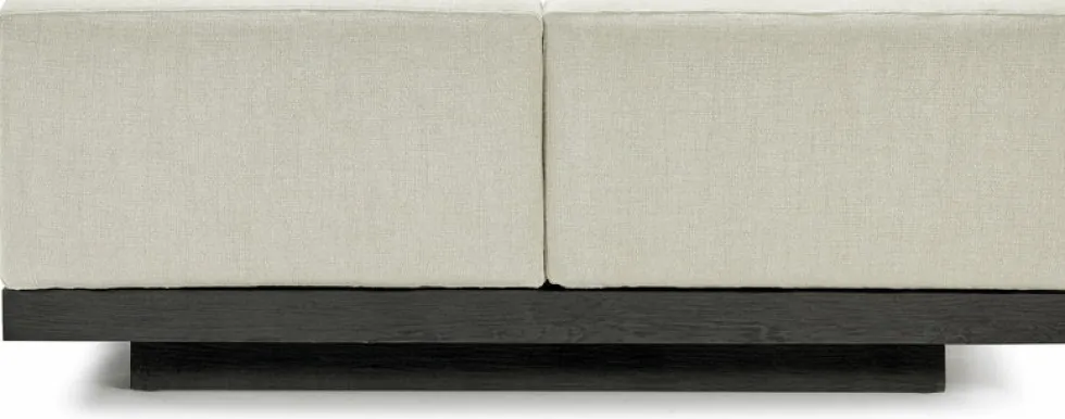 Canapé deux places en bois noir et coussins beige 193 x 115 x 72 cm Rudolph - Serax