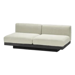 Canapé deux places en bois noir et coussins beige 193 x 115 x 72 cm Rudolph - Serax