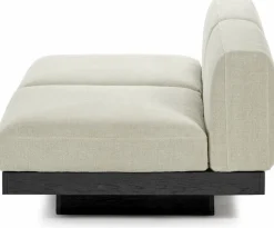 Canapé deux places en bois noir et coussins beige 193 x 115 x 72 cm Rudolph - Serax