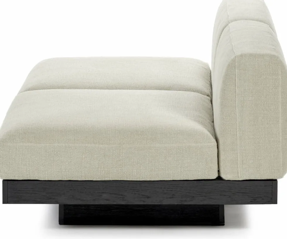 Canapé deux places en bois noir et coussins beige 193 x 115 x 72 cm Rudolph - Serax