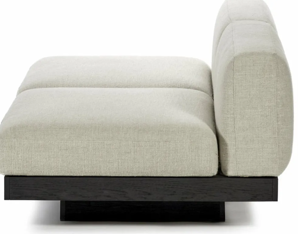 Canapé deux places en bois noir et coussins blancs os 193 x 115 x 72 cm Rudolph - Serax