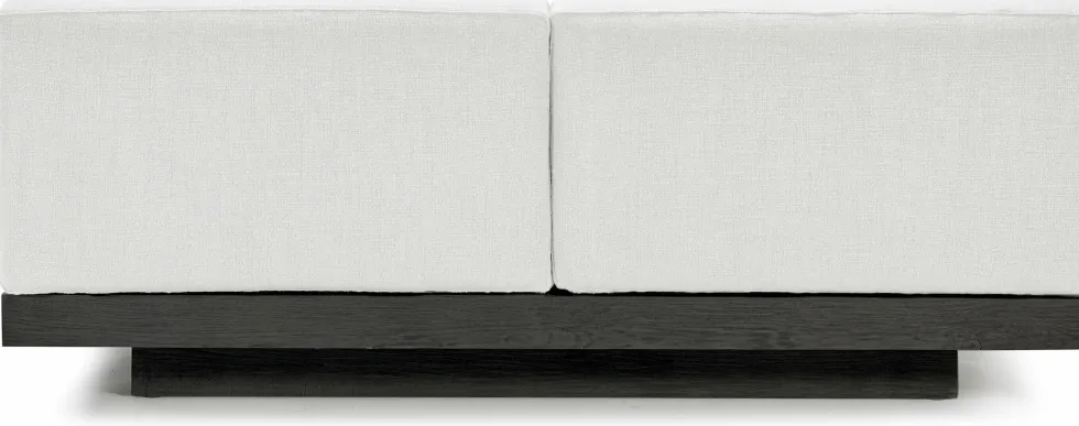 Canapé deux places en bois noir et coussins blancs 193 x 115 x 72 cm Rudolph - Serax
