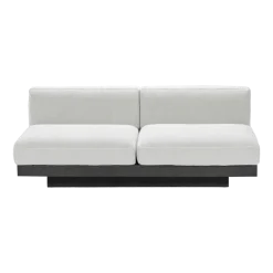Canapé deux places en bois noir et coussins blancs 193 x 115 x 72 cm Rudolph - Serax