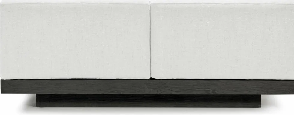Canapé deux places en bois noir et coussins blancs 193 x 115 x 72 cm Rudolph - Serax
