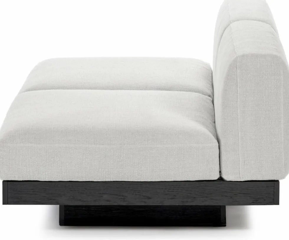 Canapé deux places en bois noir et coussins blancs 193 x 115 x 72 cm Rudolph - Serax