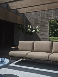 Canapé d'extérieur en acier et tissu taupe 73x218,5cm Settle - Muuto
